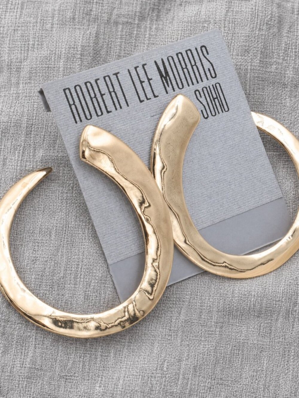 Robert Lee Morris Gold Crescent Hoop Earrings